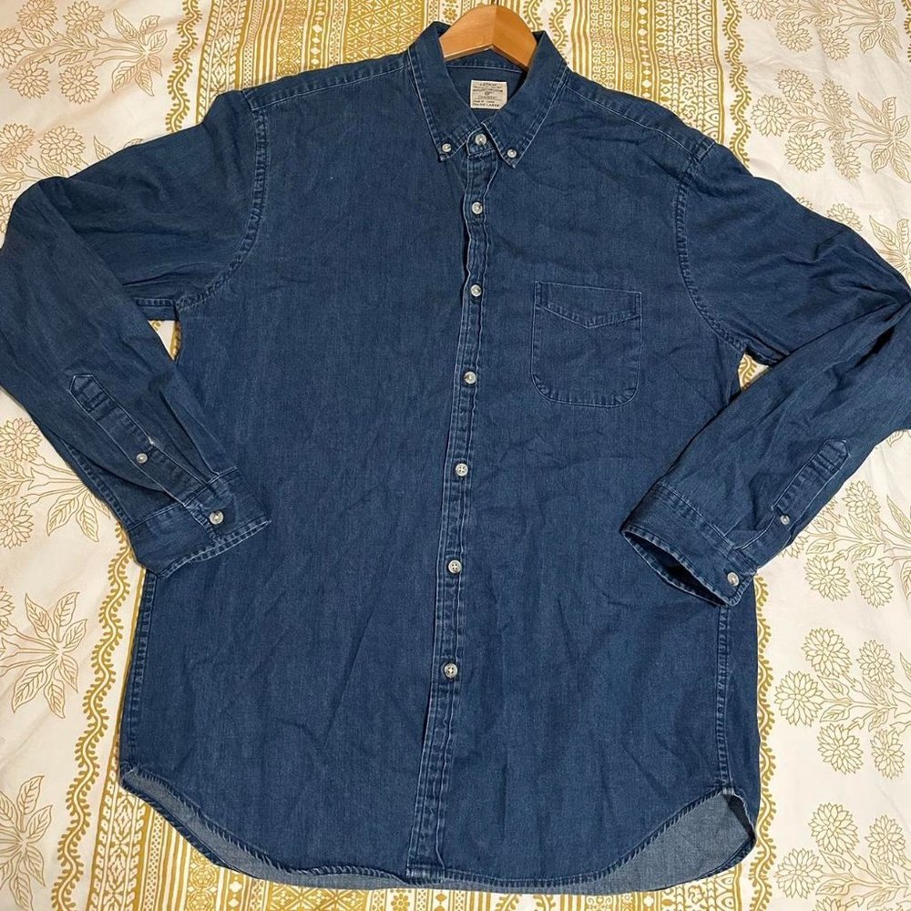Navy Blue Cotton J-CREW Button Up Shirt